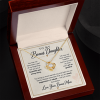 Load image into Gallery viewer, To My Bonus Daughter Love Knot Necklace from Bonus Mom - Beautiful Part of My Story
