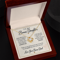 Load image into Gallery viewer, Bonus Daughter Birthday Love Knot Necklace from Bonus Dad - Always Proud of You

