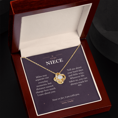 Load image into Gallery viewer, To My Niece, Close Across Miles - Love Knot Necklace

