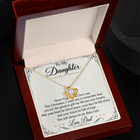 Load image into Gallery viewer, Daughter Christmas Love Knot Necklace from Dad - You Are My Greatest Gift
