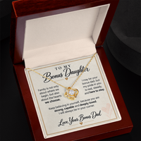 Load image into Gallery viewer, Bonus Daughter Love Knot Necklace from Bonus Dad - Family by Choice and Love
