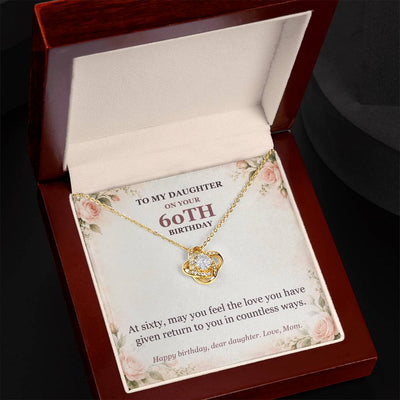 Load image into Gallery viewer, To My Daughter 60th Birthday Love Knot Necklace from Mom
