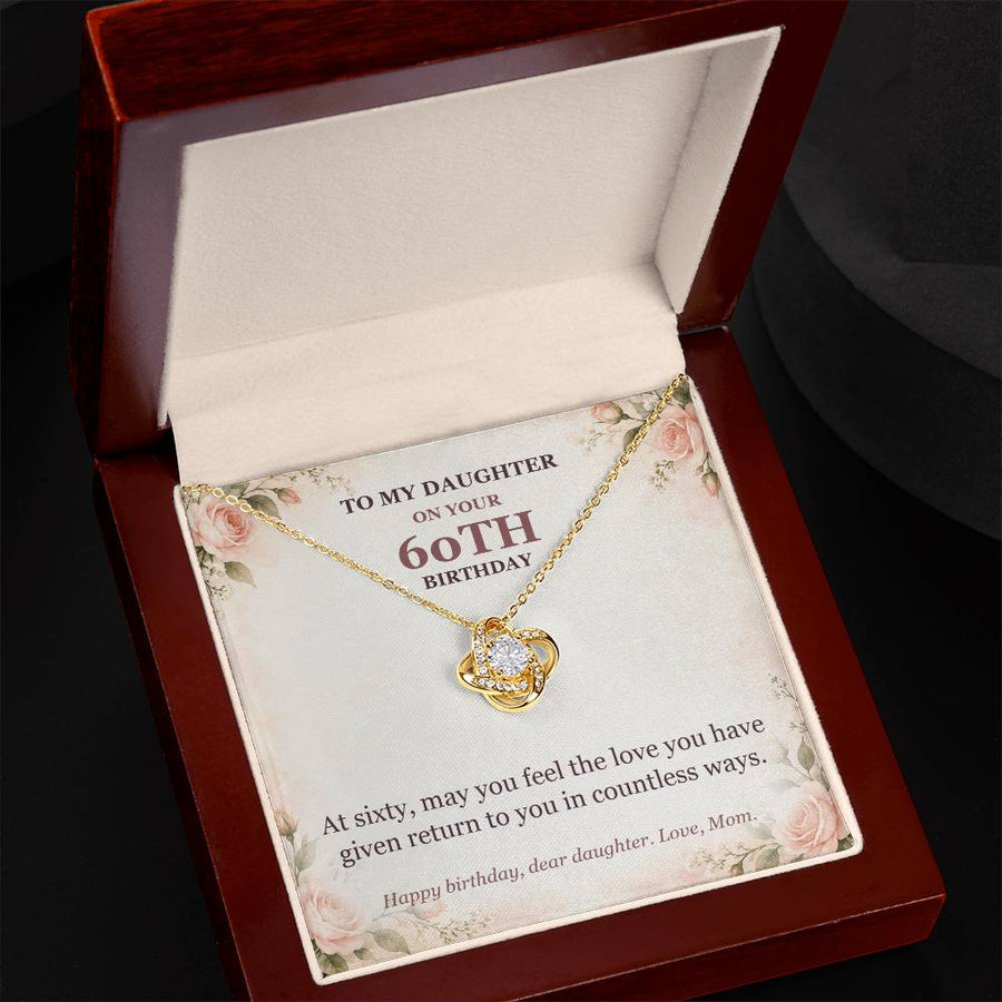 To My Daughter 60th Birthday Love Knot Necklace from Mom