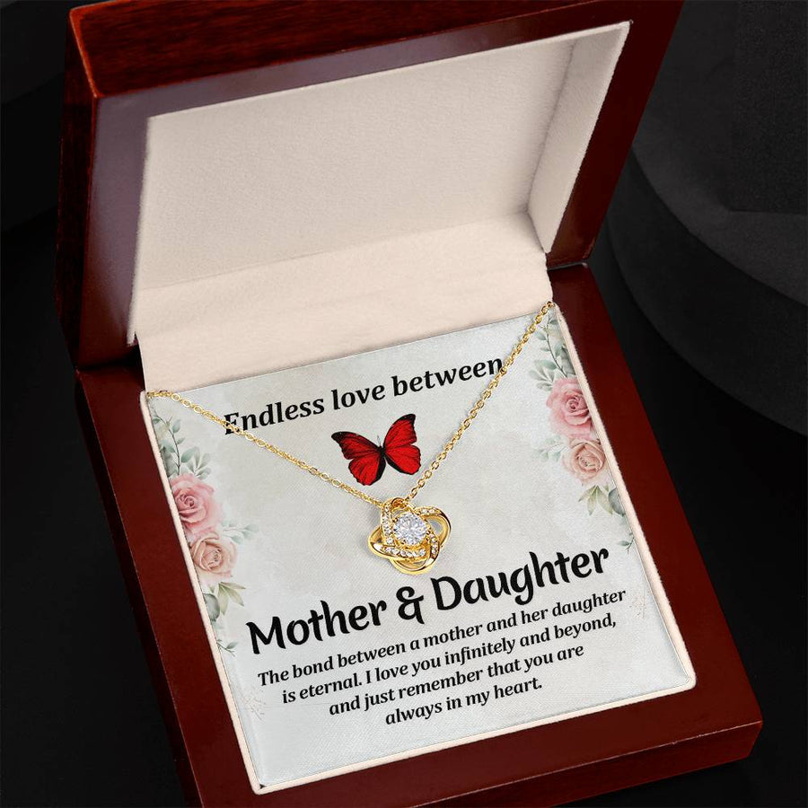 Matching Mother Daughter Gifts, Love Knot Necklace Endless Love Between Mother and Daughter
