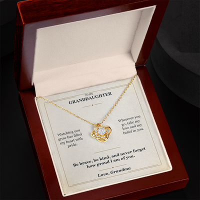 Load image into Gallery viewer, To My Granddaughter Love Knot Necklace from Grandma | Believe in You Gift
