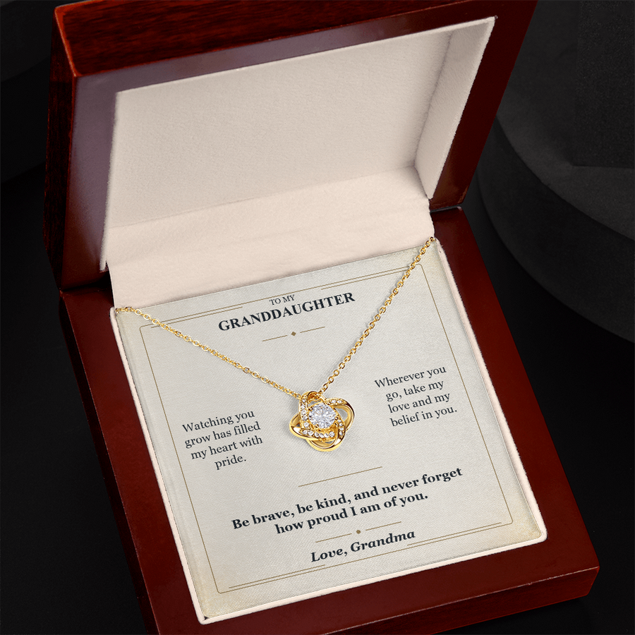 To My Granddaughter Love Knot Necklace from Grandma | Believe in You Gift