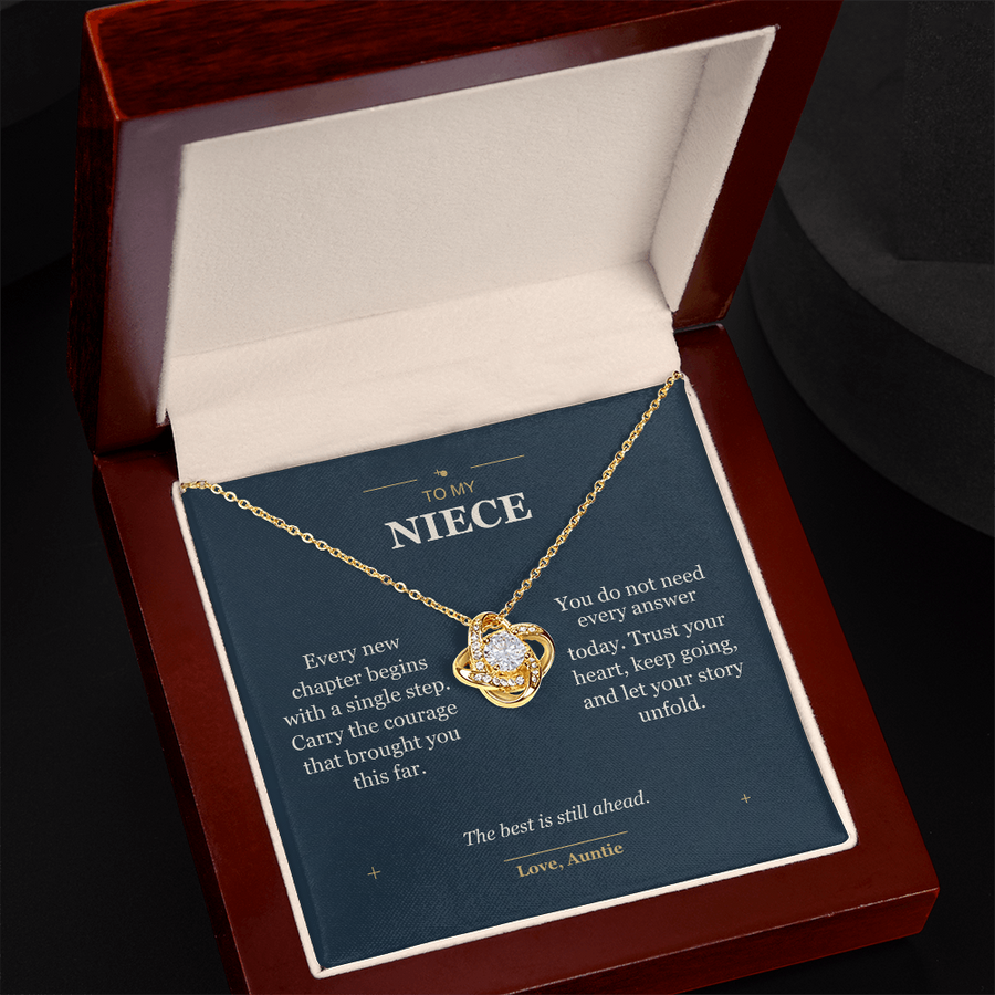 To My Niece, Your Next Chapter - Love Knot Necklace