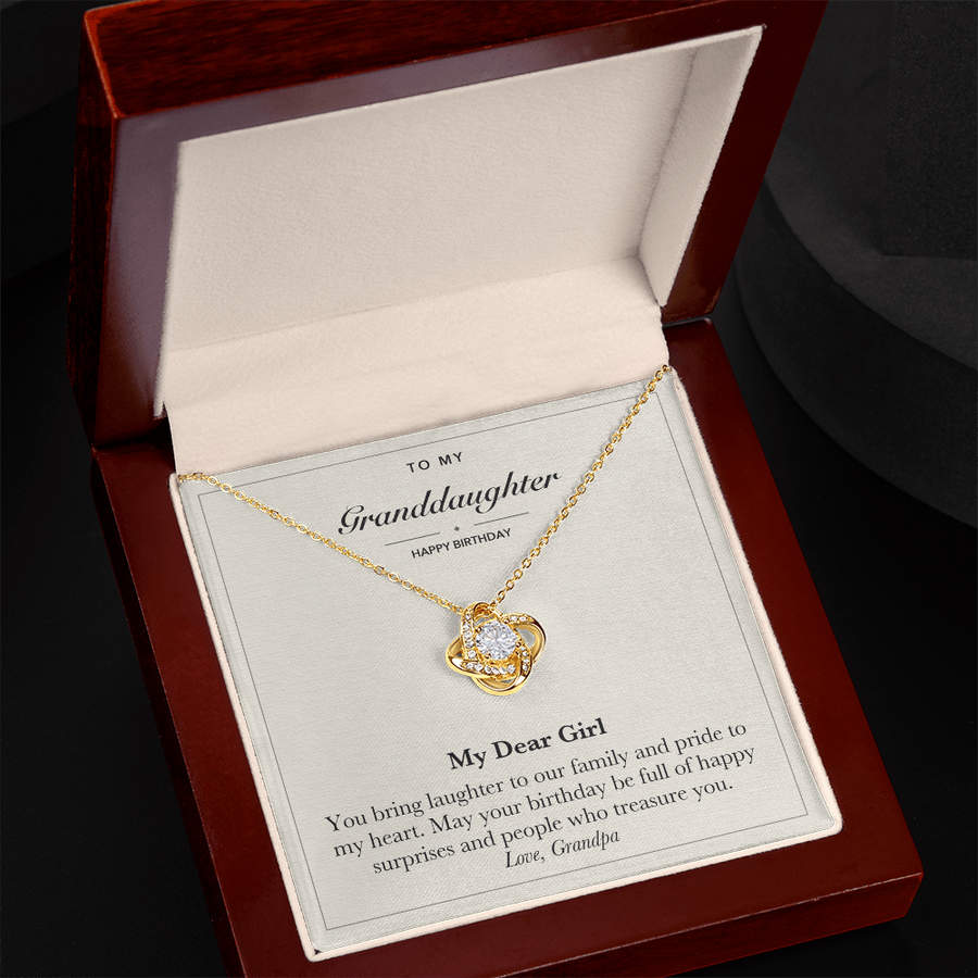 To My Granddaughter Birthday Love Knot Necklace – My Dear Girl