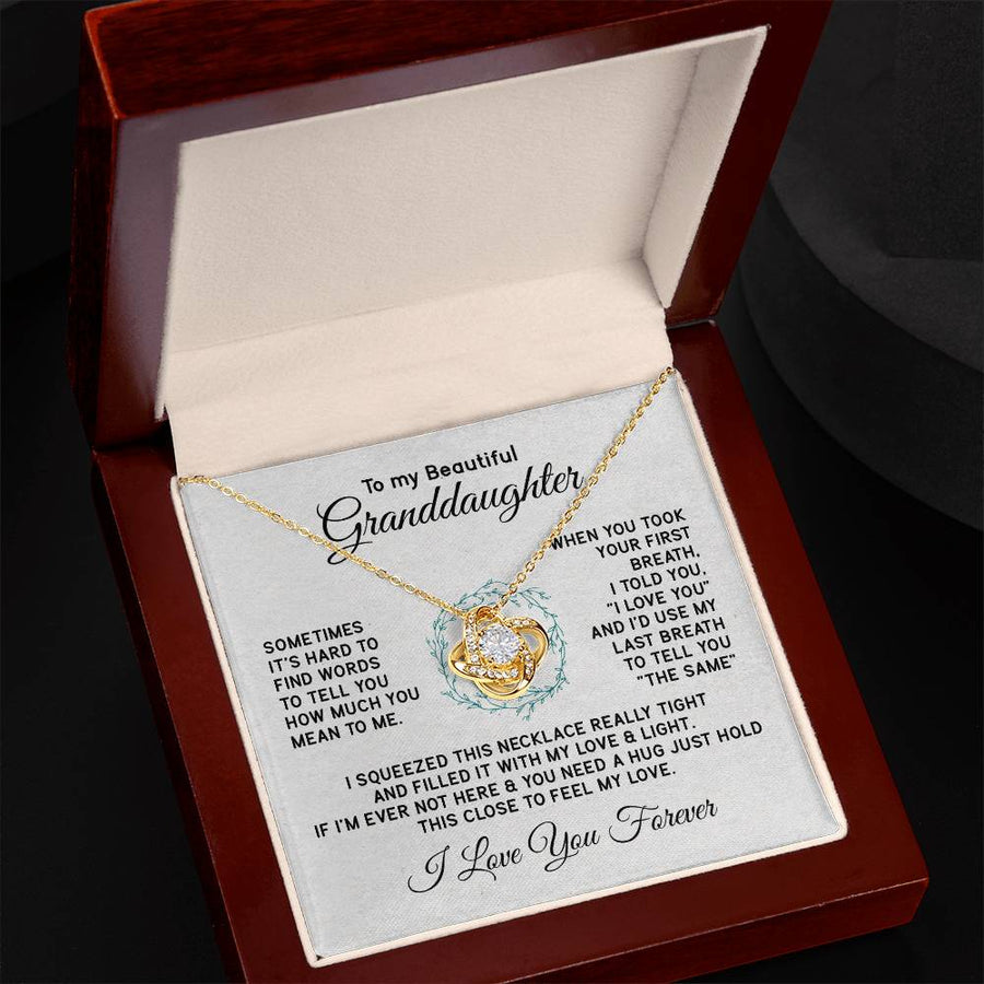 To My Granddaughter Necklace, Sometimes It's Hard to Find Words to Tell You How Much You Mean to Me