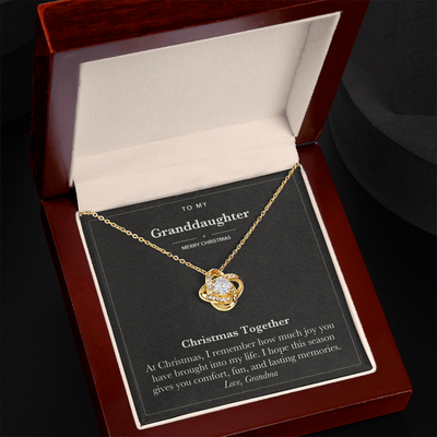Load image into Gallery viewer, To My Granddaughter Christmas Love Knot Necklace – Christmas Together
