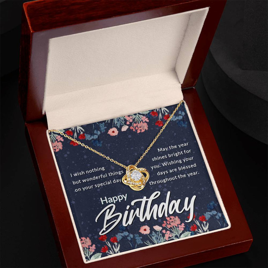 Birthday Gifts for Her, Birthday Love Knot Necklace for Women