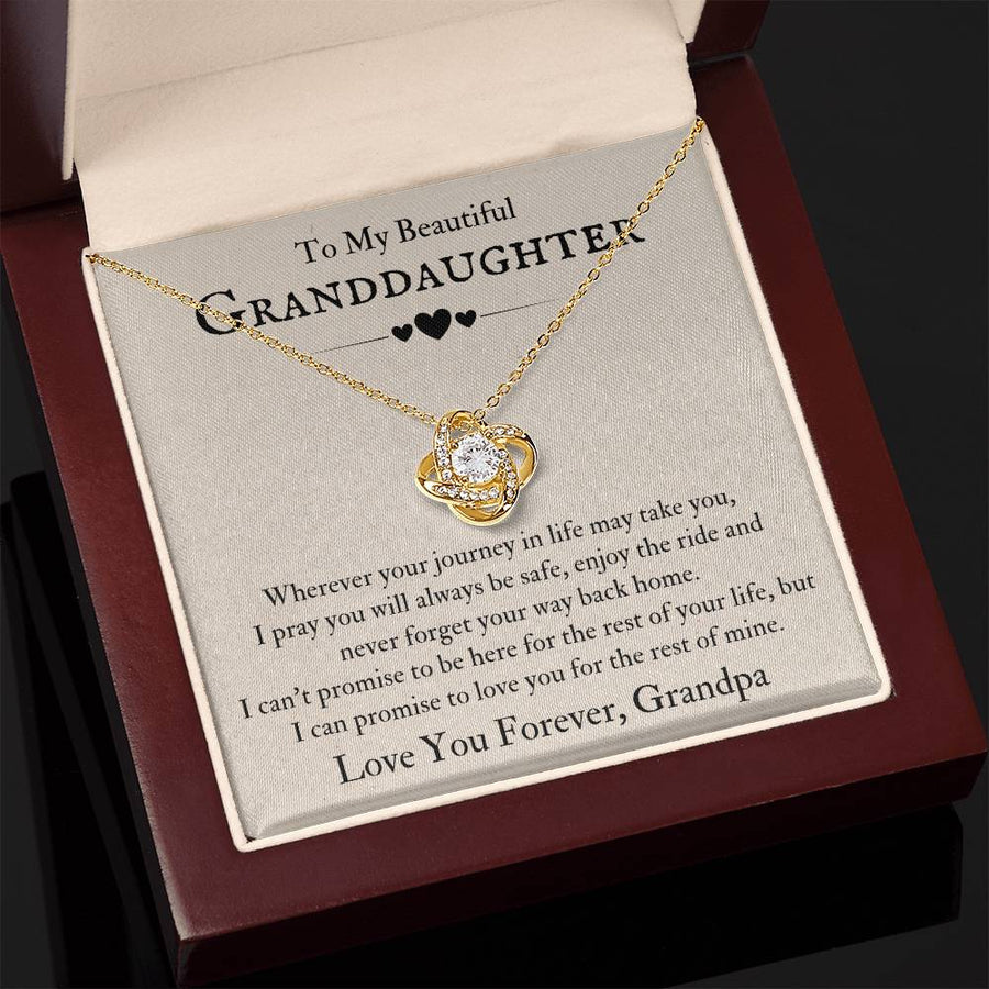 To My Beautiful Granddaughter Necklace from Grandpa, Never Forget Your Way Back Home