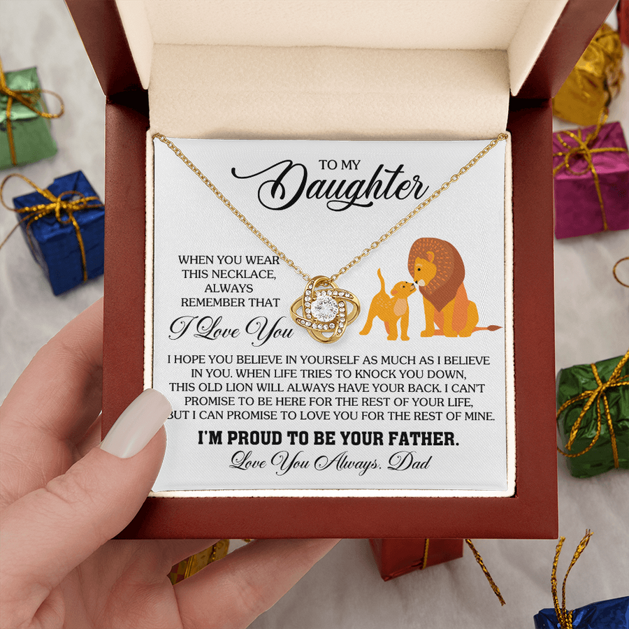 To My Daughter Necklace from Dad, Birthday Gifts for Daughter, I'm Proud to Be Your Father