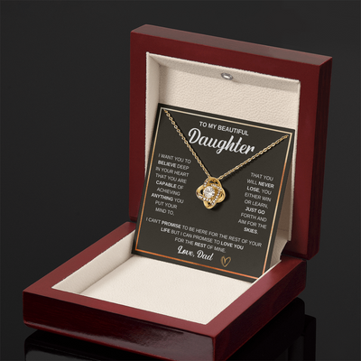Load image into Gallery viewer, To My Daughter Love Knot Necklace Gift From Mom with Message Card &amp;amp; Gift Box
