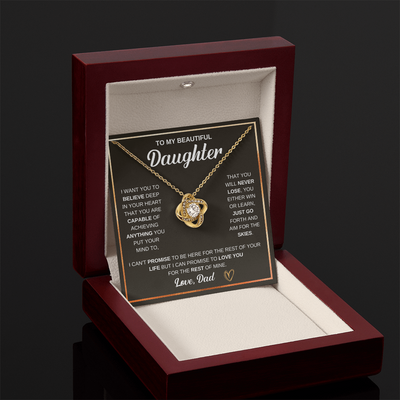 Load image into Gallery viewer, To My Daughter Love Knot Necklace Gift From Mom with Message Card &amp;amp; Gift Box
