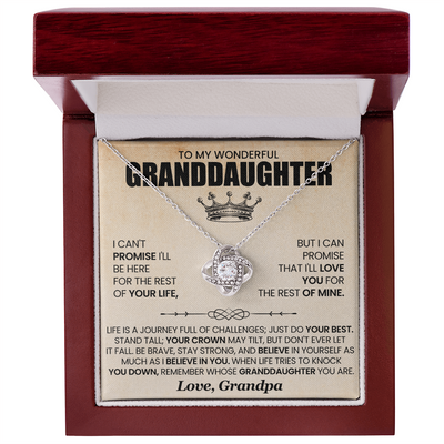 Load image into Gallery viewer, To My Granddaughter Necklace from Grandpa, Life Is a Journey Full of Challenges Just Do Your Best
