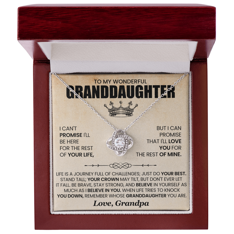 To My Granddaughter Necklace from Grandpa, Life Is a Journey Full of Challenges Just Do Your Best