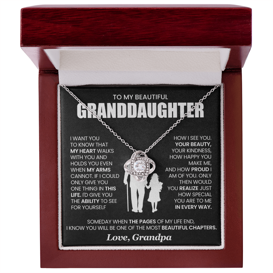 To My Granddaughter Necklace from Grandpa, Unique Birthday Gifts for Granddaughter from Grandpa