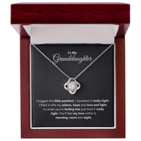 Load image into Gallery viewer, To My Granddaughter Gifts – Love Knot Necklace from Grandma or Grandpa with Heartfelt Message Card
