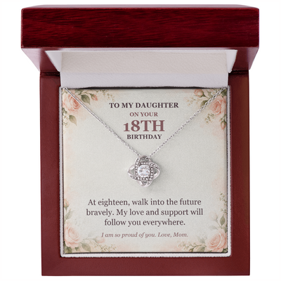 Load image into Gallery viewer, To My Daughter 18th Birthday Love Knot Necklace from Mom

