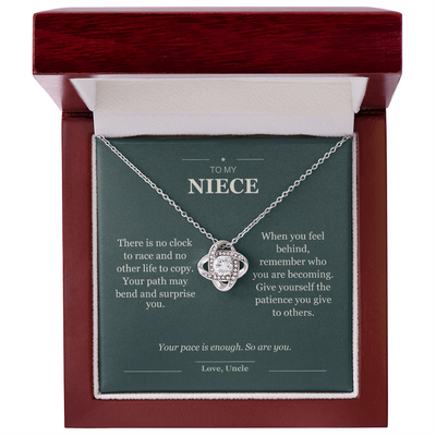 Load image into Gallery viewer, To My Niece, At Your Own Pace - Love Knot Necklace
