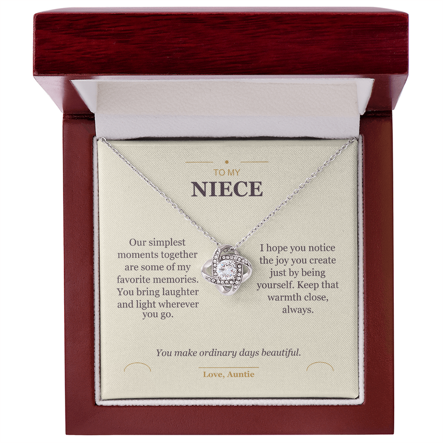 To My Niece, The Joy You Bring - Love Knot Necklace