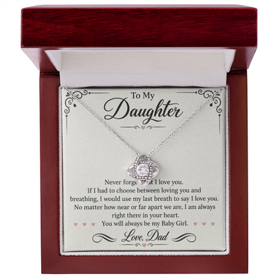 Load image into Gallery viewer, To My Daughter Love Knot Necklace from Dad - Always My Baby Girl
