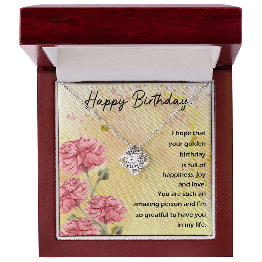 Unusual Birthday Gifts for Her, Love Knot Necklace for Her from the Heart