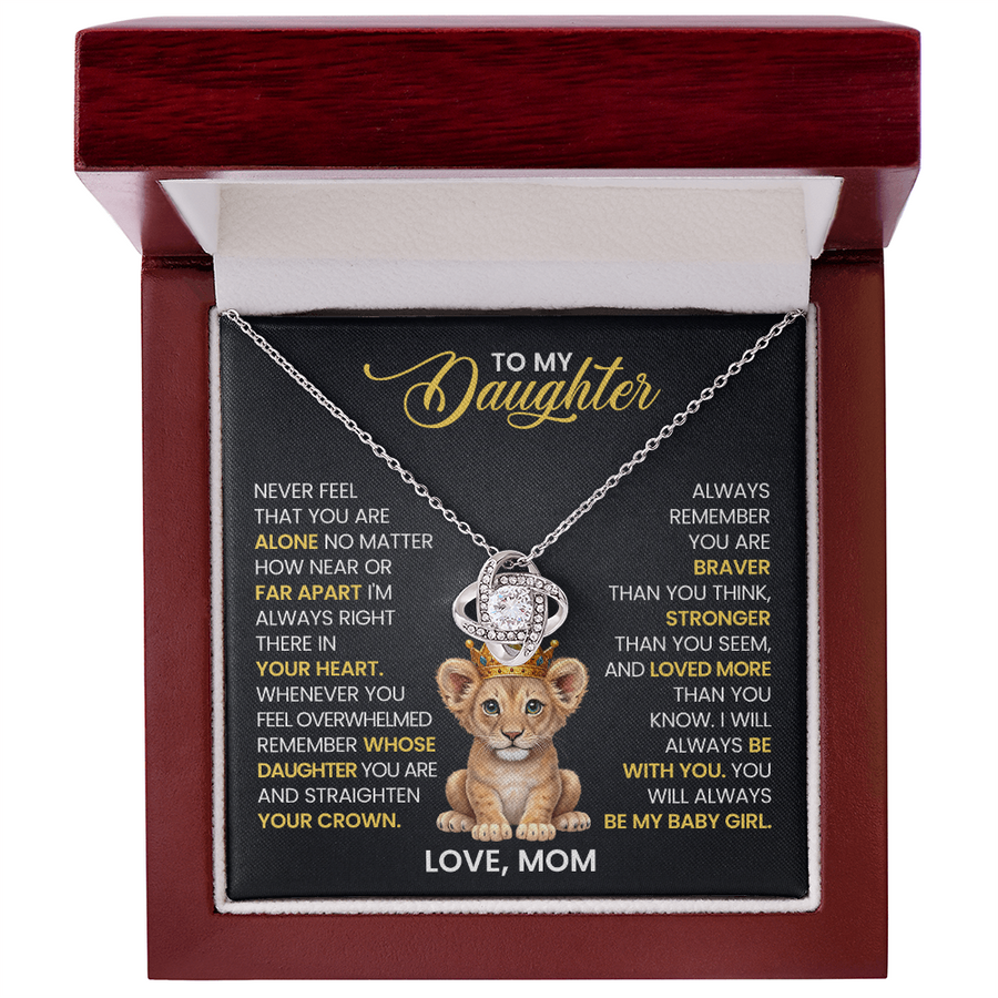To My Daughter Necklace, Never Feel That You Are Alone, I'm Always Right There in Your Heart