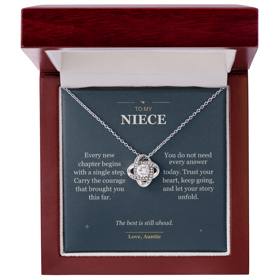 To My Niece, Your Next Chapter - Love Knot Necklace