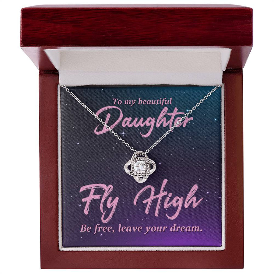 To My Beautiful Daughter Necklace from Mom and Dad, Fly High Be Free, Leave Your Dream