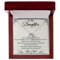 Load image into Gallery viewer, Daughter Birthday Love Knot Necklace from Dad - Bright, Brave &amp; One of a Kind
