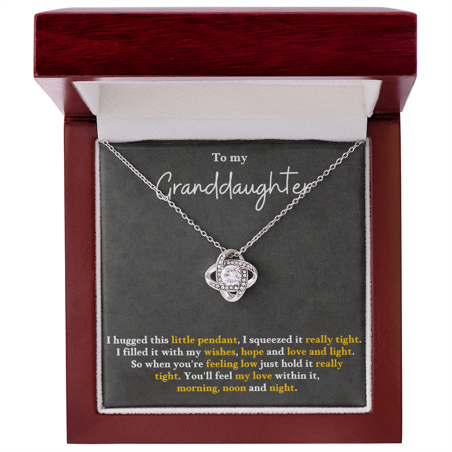To My Granddaughter Love Knot Necklace Perfect Birthday Christmas Gifts from Grandma Grandpa