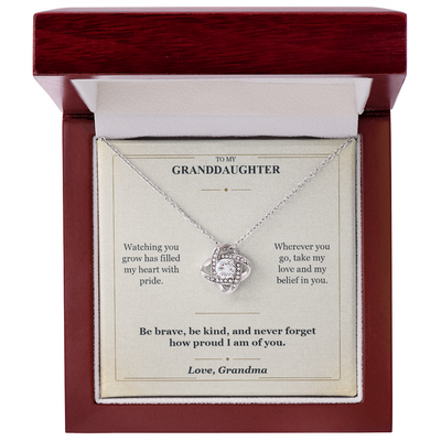 Load image into Gallery viewer, To My Granddaughter Love Knot Necklace from Grandma | Believe in You Gift
