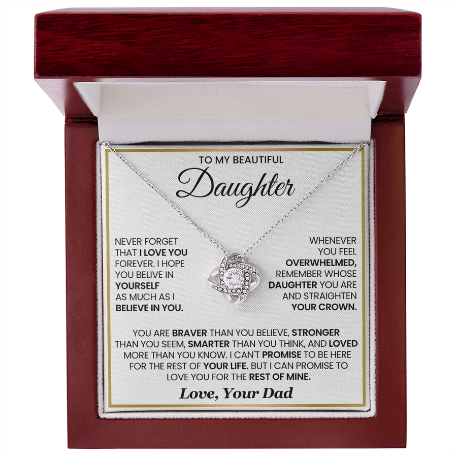 To My Daughter Necklace Birthday Gifts from Mother, You Are Braver Than You Believe