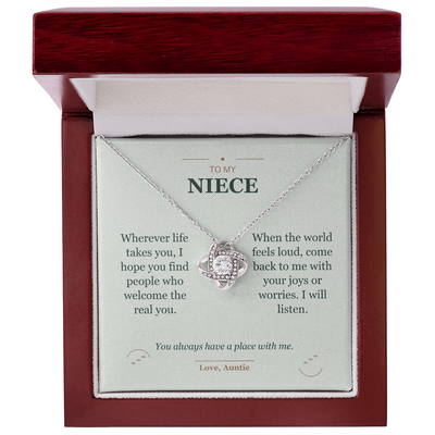 Load image into Gallery viewer, To My Niece, A Place to Come Back - Love Knot Necklace

