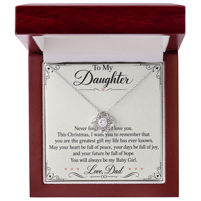 Load image into Gallery viewer, Daughter Christmas Love Knot Necklace from Dad - You Are My Greatest Gift
