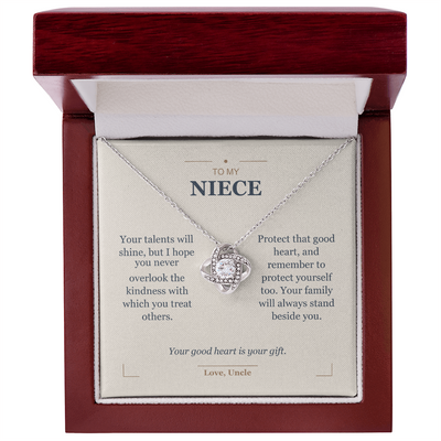 Load image into Gallery viewer, To My Niece, Keep Your Kindness - Love Knot Necklace
