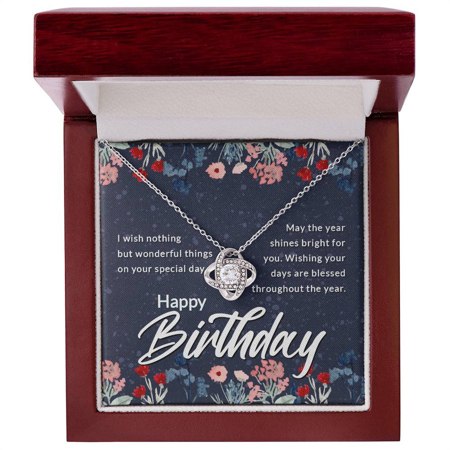 Birthday Gifts for Her, Birthday Love Knot Necklace for Women