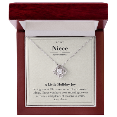 Load image into Gallery viewer, To My Niece Christmas Love Knot Necklace – A Little Holiday Joy
