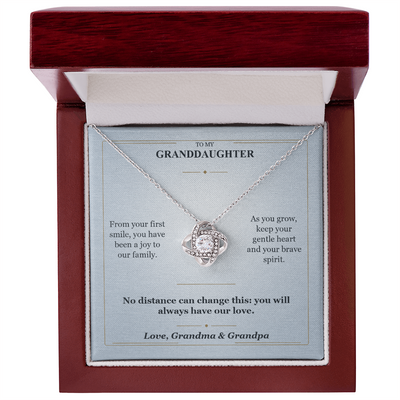 Load image into Gallery viewer, To My Granddaughter Love Knot Necklace from Grandparents | Forever Loved
