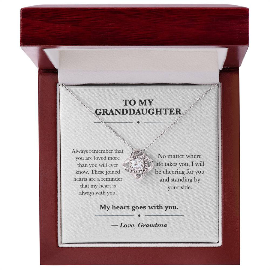 To My Granddaughter Love Knot Necklace Gift from Grandma