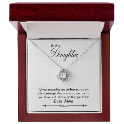 Load image into Gallery viewer, To My Daughter Necklace Gifts from Mom, Remember You Are Braver Than You Think
