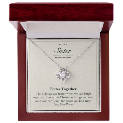 Load image into Gallery viewer, To My Sister Christmas Love Knot Necklace – Better Together
