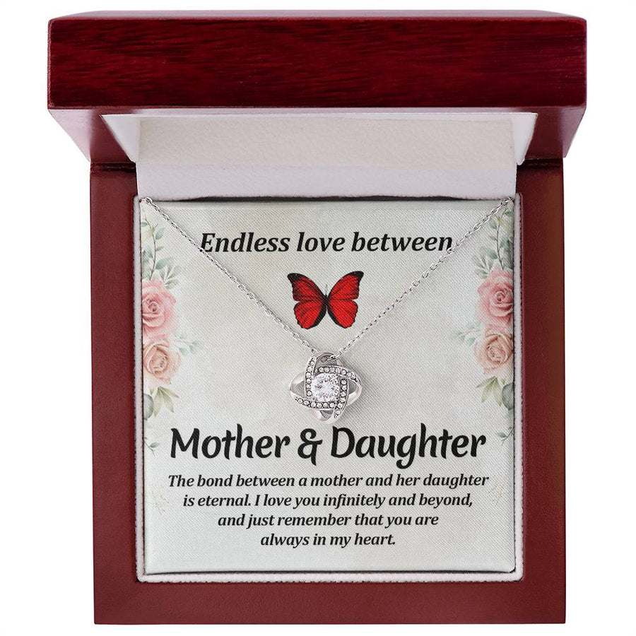 Matching Mother Daughter Gifts, Love Knot Necklace Endless Love Between Mother and Daughter