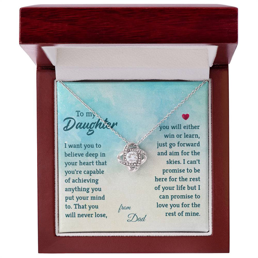 To My Daughter Necklace from Dad, I Promise to Love You for the Rest of Mine