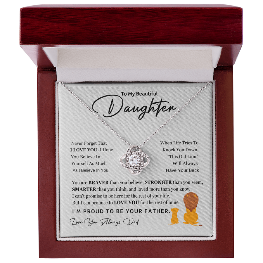 To My Daughter Necklace from Dad with Heartfelt Message, Daughter Birthday Present from Dad
