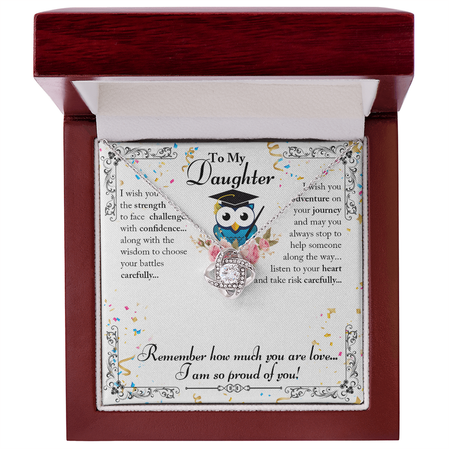 To My Beautiful Daughter Necklace from Mom – Congratulations Gift for Graduation or Birthday