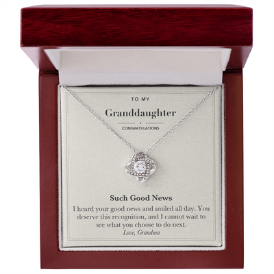 Load image into Gallery viewer, Granddaughter Congratulations Love Knot Necklace – Such Good News
