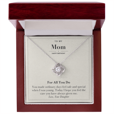 Load image into Gallery viewer, To My Mom Birthday Love Knot Necklace – For All You Do
